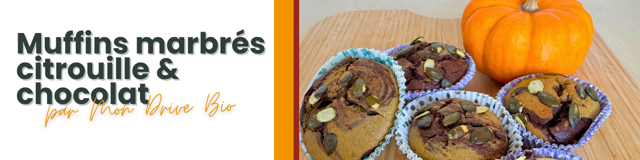 Bandeau recette muffins marbrés citrouille chocolat