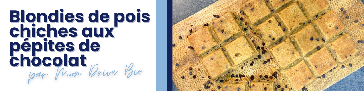 Recette de blondies et pois chiches et pépites de chocolat