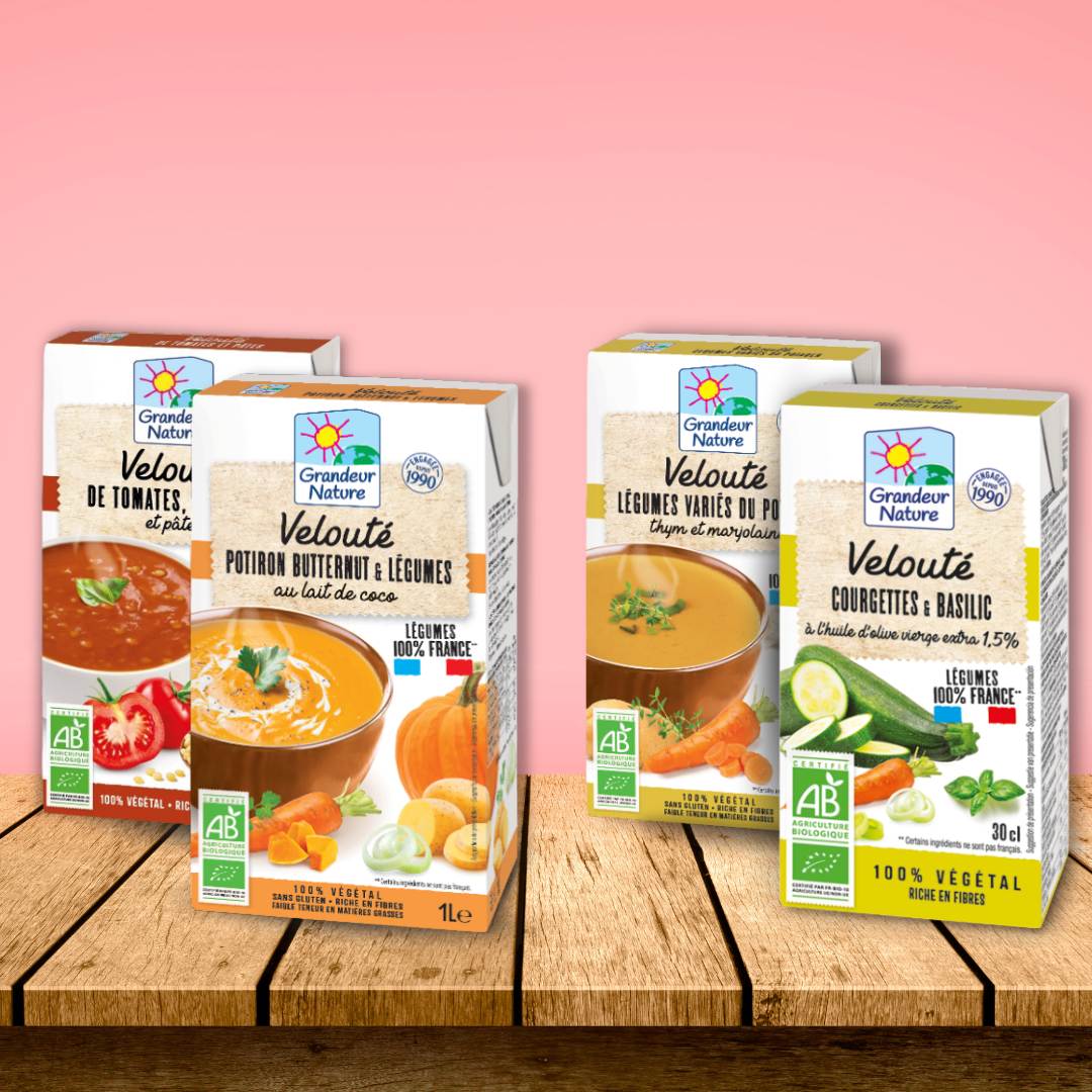 4 briques de soupes velouté de la marque Grandeur Nature
