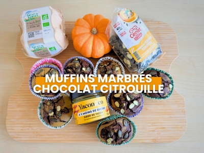 Muffins marbrés citrouille & chocolat