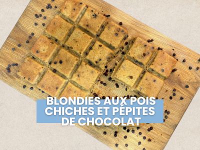Blondies de pois chiches ultra fondants aux pépites de chocolat
